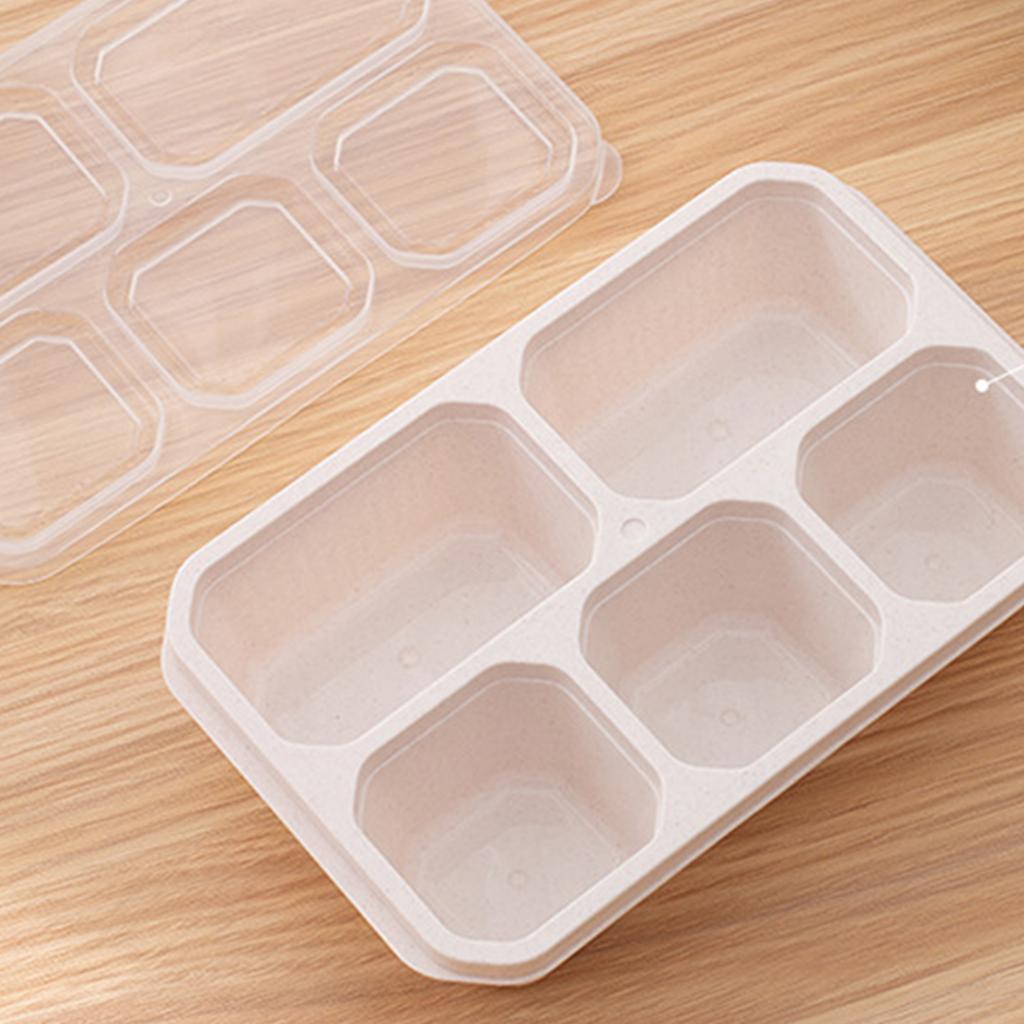Microwavable Plastic Student Lunch Box, Rectangular 5-Compartment Bento Box, Multi-Size Meal Prep Container, 4 Color Set