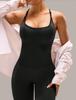 Butt-Lifting Padded Ribbed Sport Jumpsuit with Long Pants