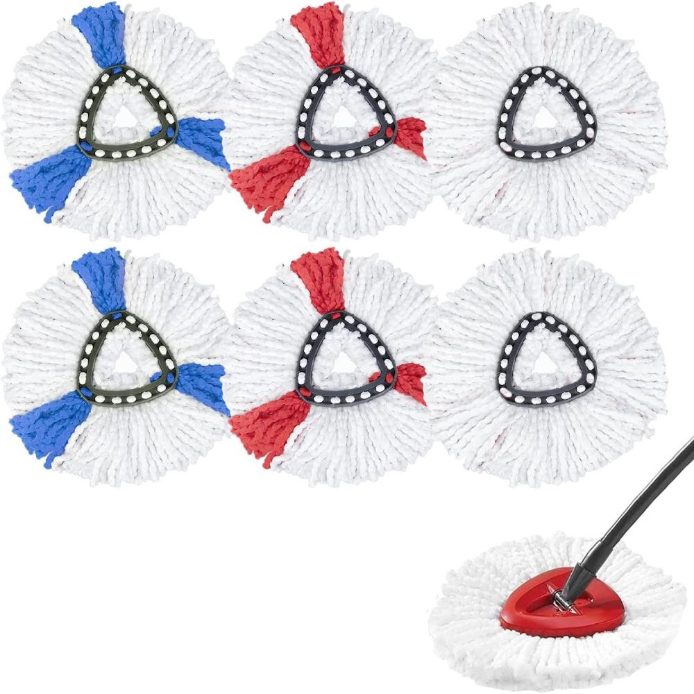 

Сменная насадка для швабры с отжимом, 6 штук, насадка для швабры для системы Easy Wring с 1 резервуаром, совместимая с Vileda, O-Cedar EasyWring Spin Mop, насадка для швабры с отжимом из микрофибры Pack of 6