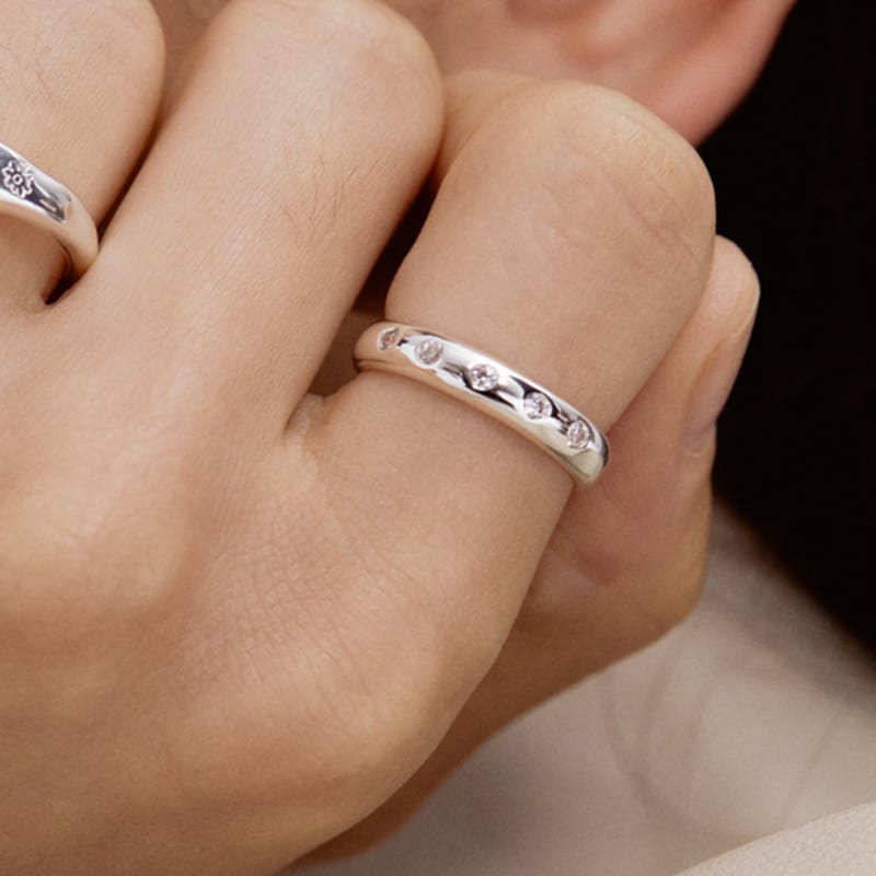 

TATIANA (SILVER925) Dot Cubic Ring CR1819 MULTY_No. 13