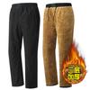 Mens Thickened Fleece Lined Straight Warm Casual Winter Pants For Middle Aged Dad