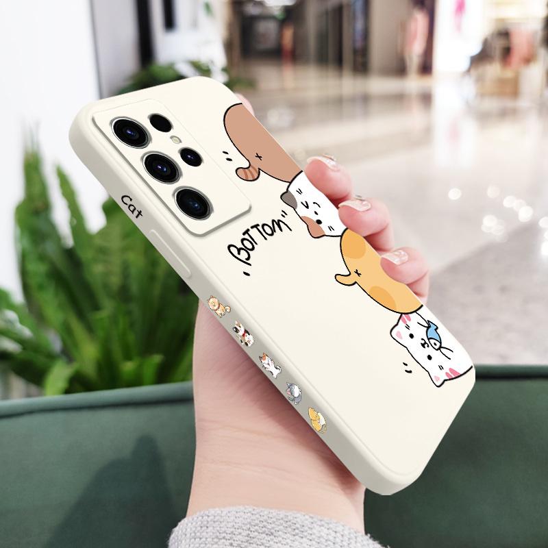 

Cat Litter Phone Case For Samsung Galaxy S25 S24 S23 S22 S21 S20 Ultra Plus FE S10 Note 20 ultra 10 9 Plus Cover S23 5G