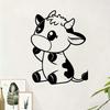 Vivid Eyed Powder Coated Cow Calf Metal Wall Art Farmhouse Statue Gift
