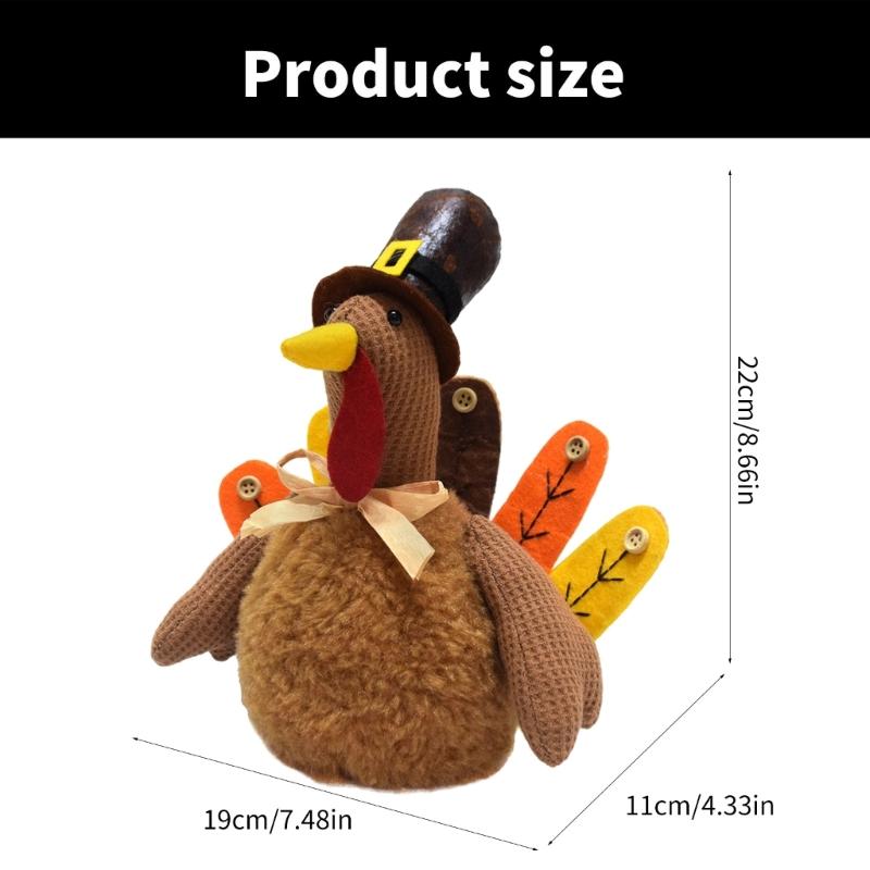 Turkey Figurine Statue for Thanksgiving Celebration Festival Tabletop Decoration Harvest Festival Holiday Ornament