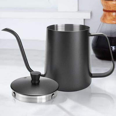 Pour Over Kettle Gooseneck Spout Coffee Tea Pot 20OZ with Lid, Hanging Ear Hand Blunt Long Narrow for Coffee Maker Carafe