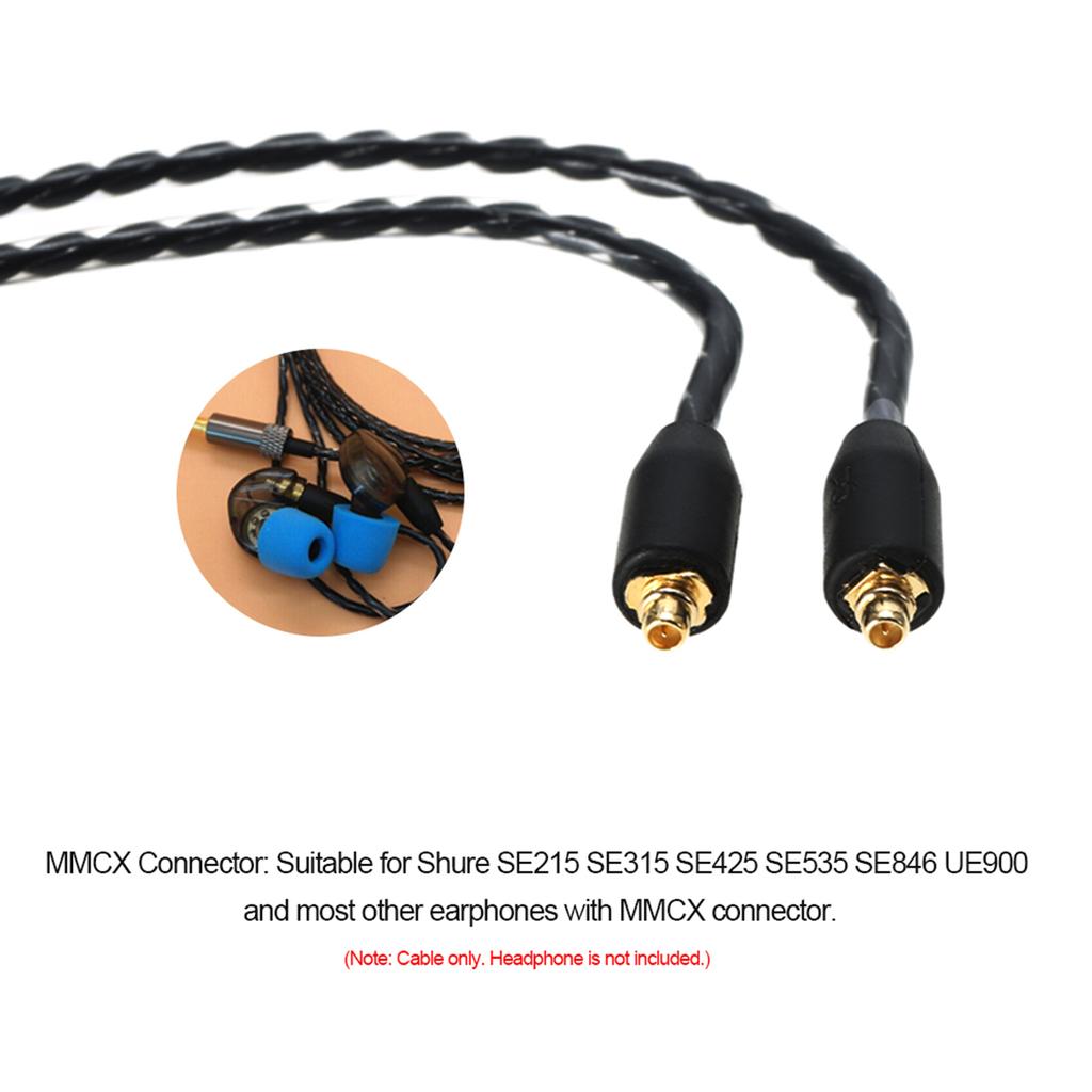 Cavo per auricolari cablati da 3,5 mm Cavo per cuffie sostitutivo staccabile Connettore MMCX per Shure SE215