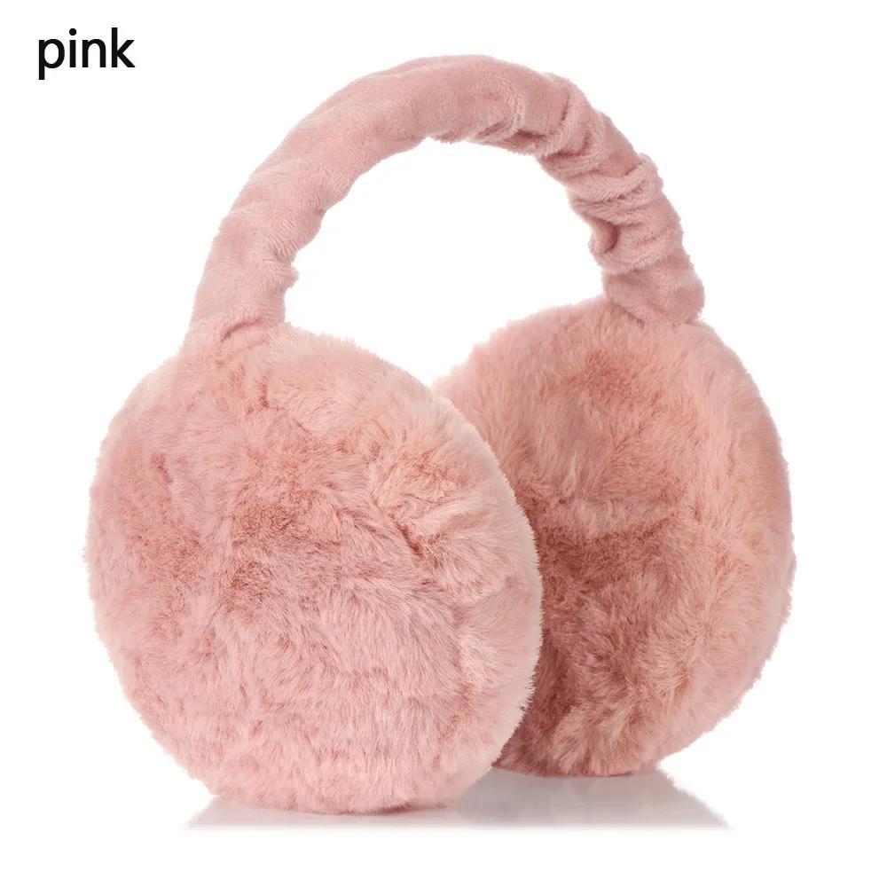 Morbido peluche scaldino per le orecchie inverno caldo paraorecchie per donna uomo moda colore solido paraorecchie protezione dal freddo esterno paraorecchie copertura per l'orecchio