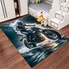Motorcyclist Riding Through Waves suitable as a non-slip mat for the living room or bedroom sofa
