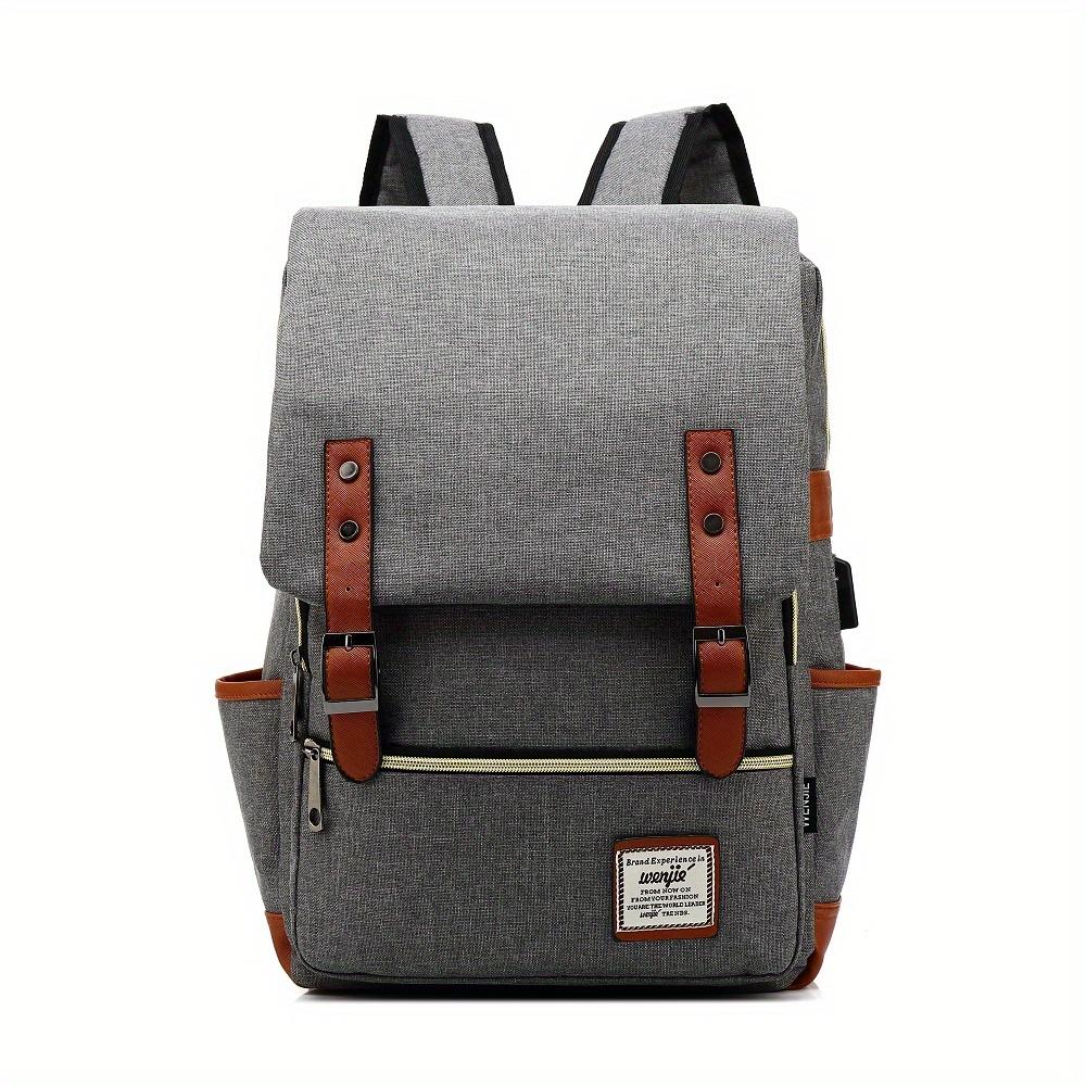 New Personalized Retro Men's and Women's Outdoor Canvas Large Travel Backpack, Zipper Closure, Solid Color Fashionable Backpacks