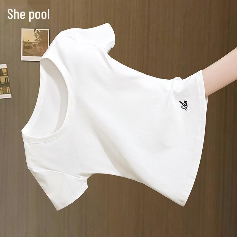 Women s Slim Fit Embroidered Short Sleeve T-shirt S