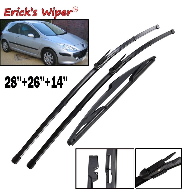 Erick s Wiper Front & Rear Wiper Blades Set For Peugeot 307 2005 - 2007 Windshield Windscreen Window Rain Brushes 28 +26 +14