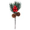 10 Pcs Artificial Pine Needles Branches with Red Berry Mini Pinecone Picks for Gift Wrapping Crafts Holiday Wreath Christmas Tree Decor