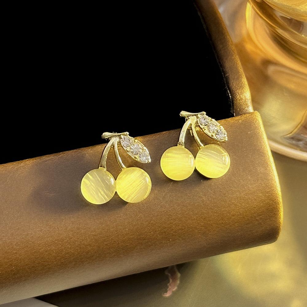 Silbernadel-Diamant-Opal-Ohrringe, modisch, vielseitig, leicht, luxuriös, schlicht und zart, Zirkon-Ohrringe