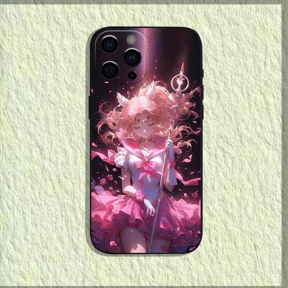 Anime S-Sailor-M-Moon Phone Case For iPhone 16,15,14,13,12,11,Pro,X,XS,Max,XR,Plus,Mini Soft Black Cover
