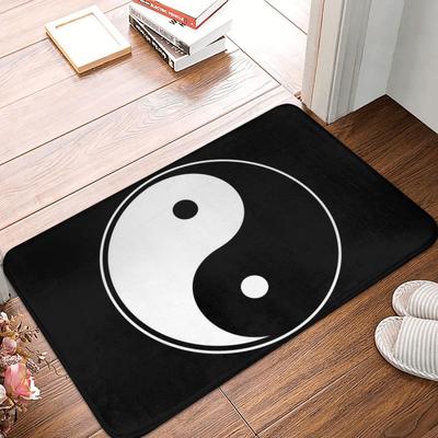Black and White Yin and Yang Bathroom Door Mat Porch Living Room Household Kitchen Door Mat Bedroom Durable Balcony Non-slip Mat