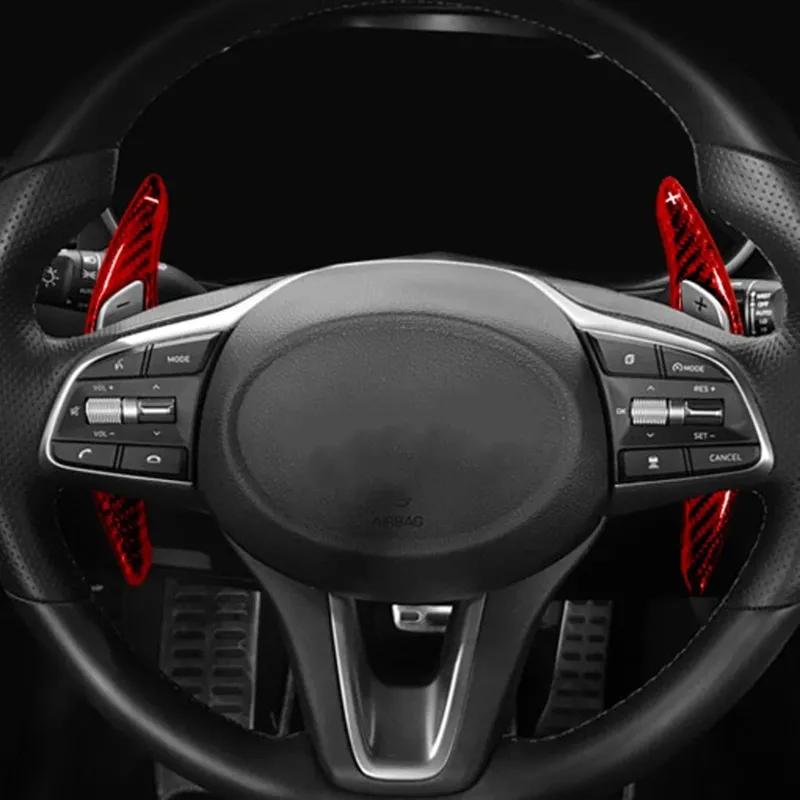 For Genesis G70 Real Carbon Fiber Steering Wheel Shift Paddle Shifter Extension Interior Decoration Accessories LHD/RHD