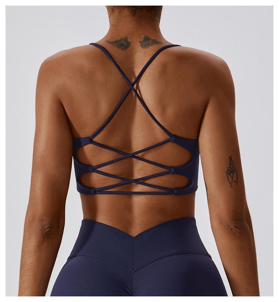Lulu Thin Strap Cross-Back Sports Bra for Yoga and Pilates