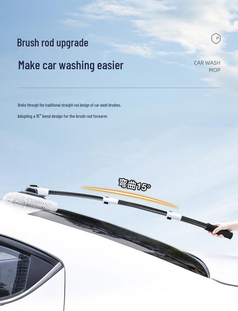 Leiben Bent Rod Car Wash Mop: Soft Bristles, Extendable, Gentle on Paint, Ideal for Cars.