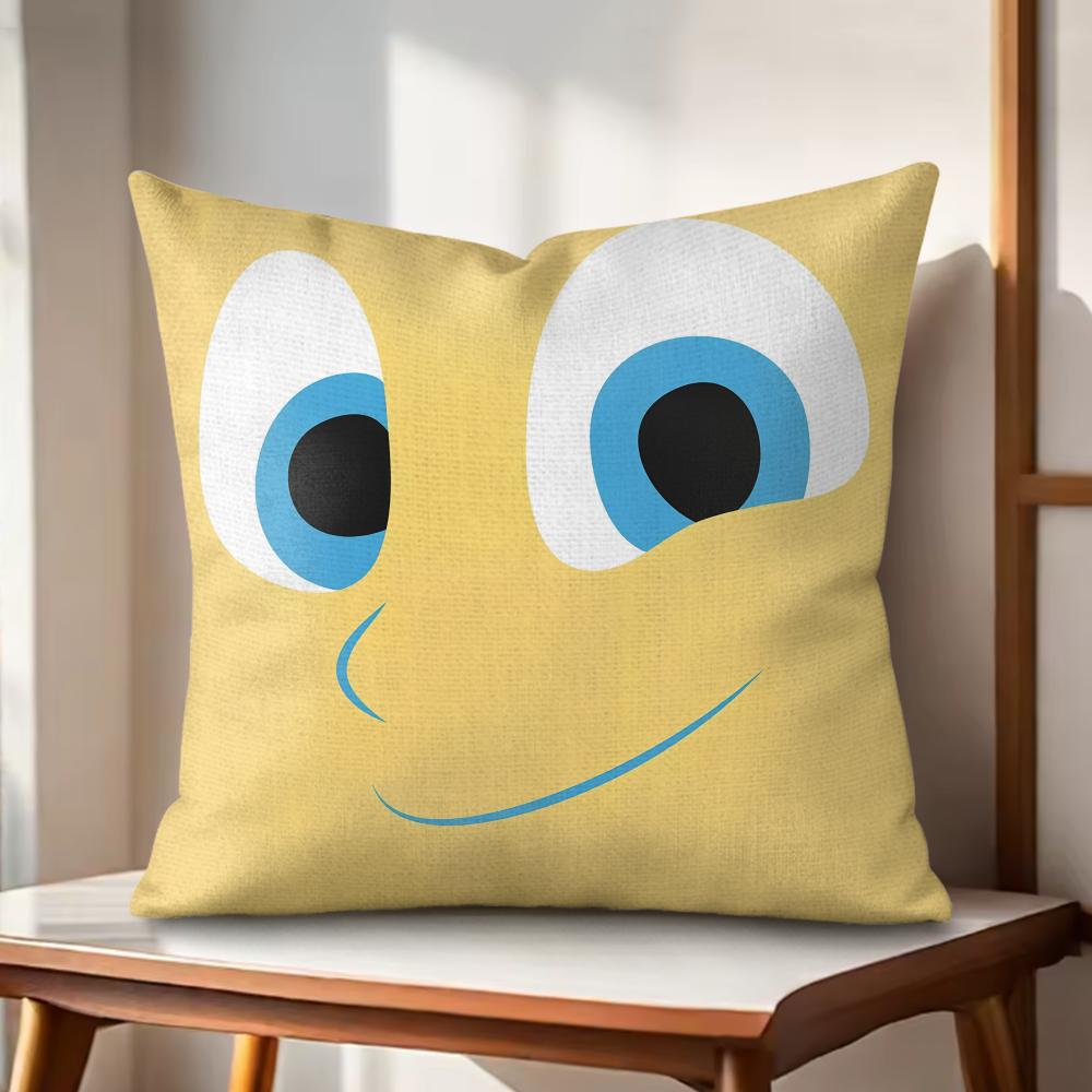 CARTOON ANGRY EYES Cushion Cover Natural Linen Organic Fabric DoubleSided Printing Couch Pillow Covers Home Decor