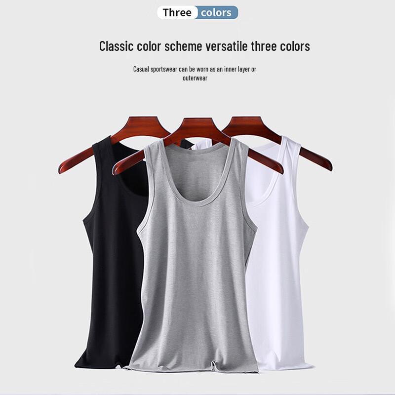Men's All-Season Pure Cotton Tank Top Casual Undershirt