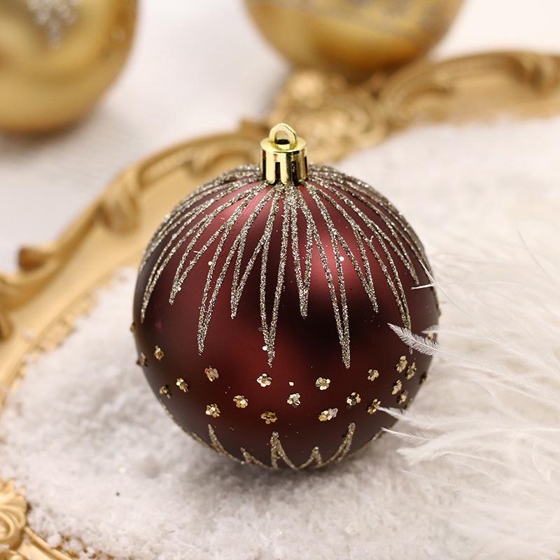 Elegant 8CM/16 Painted Christmas Ball Set: Exquisite Cross-Border Tree Decorations