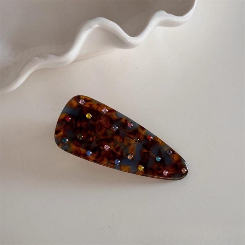

Sweet and Elegant Duckbill ClipColorful Diamond Hair Clip Women s Bangs Clip Edge Clip New Hair Accessory кофейный
