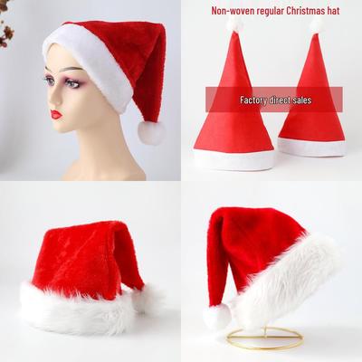 Kostium Świętego Mikołaja Pluszowa Czapka Świąteczna - Włóknina Ornament Festiwalowy