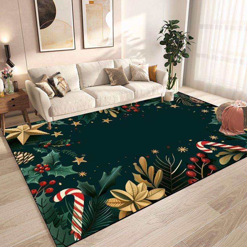 Christmas Tree Snowflake Carpet for Living Room Doormat New Year Red Decoration Home Rug Non-slip Dining Room Decor Floor Mats