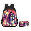 Zaino Circondato da Stelle dello Sport Borsa da Scuola da Uomo e da Donna Astuccio a Flip Casual