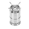 Stainless Steel Medium Camping Stove Foldable Firewood Stove for Outdoor Cooking Hiking Picnic BBQ with Compact