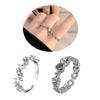 2 Pieces Adjustable Rings Purple Rhinestone Engagement Rings Y2K Rings Aesthetic Jewelry Alloy Material Gift for Women