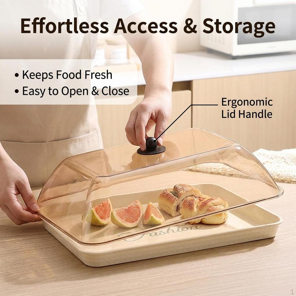 Cake And Dessert Display Stand with Lid, Practical Handles, Reusable Tray for Serving in Dining