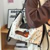 Puppy Tote Bag Cute Single Shoulder Crossbody Backpack Polka Dot Bag Niche Versatile Cartoon Coffee Color One Bag Three Ways to Carry