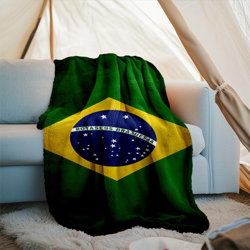 1PC Brazil Artwork Printed Soft Flannel Blanket Throw for Adult Bedroom Living Room Sofa Camping Travel Fan Gifts Christmas Gifts