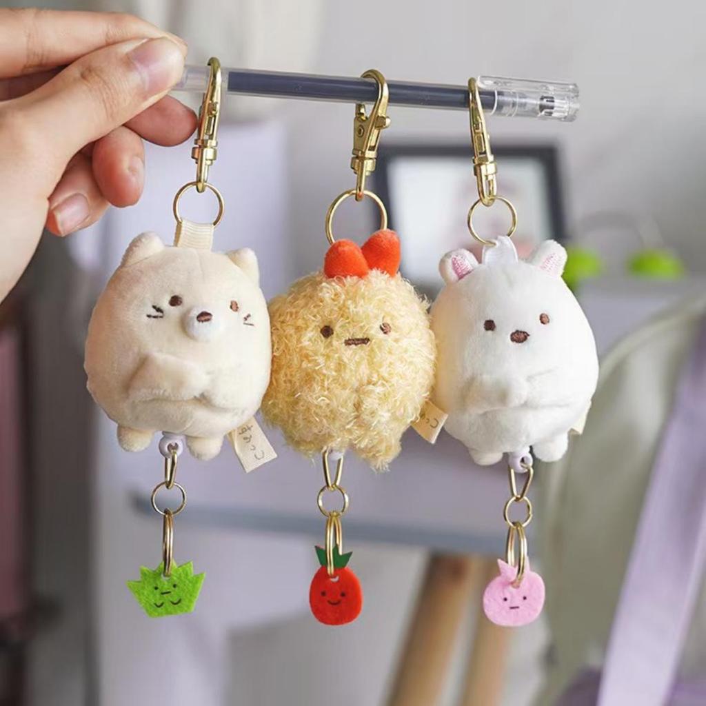 Sumikkogurashi Plush Keychain Cute Penguin Bag Pendant Kawaii Fried Shrimp Soft Stuffed Animal Accessories For Birthday Gift