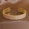 Classical Full Crystal Cubic Zircon Bangles&Bracelet Wide Wedding Bridal Bracelet Ins Fashion Brand Jewelry Open Bracelet