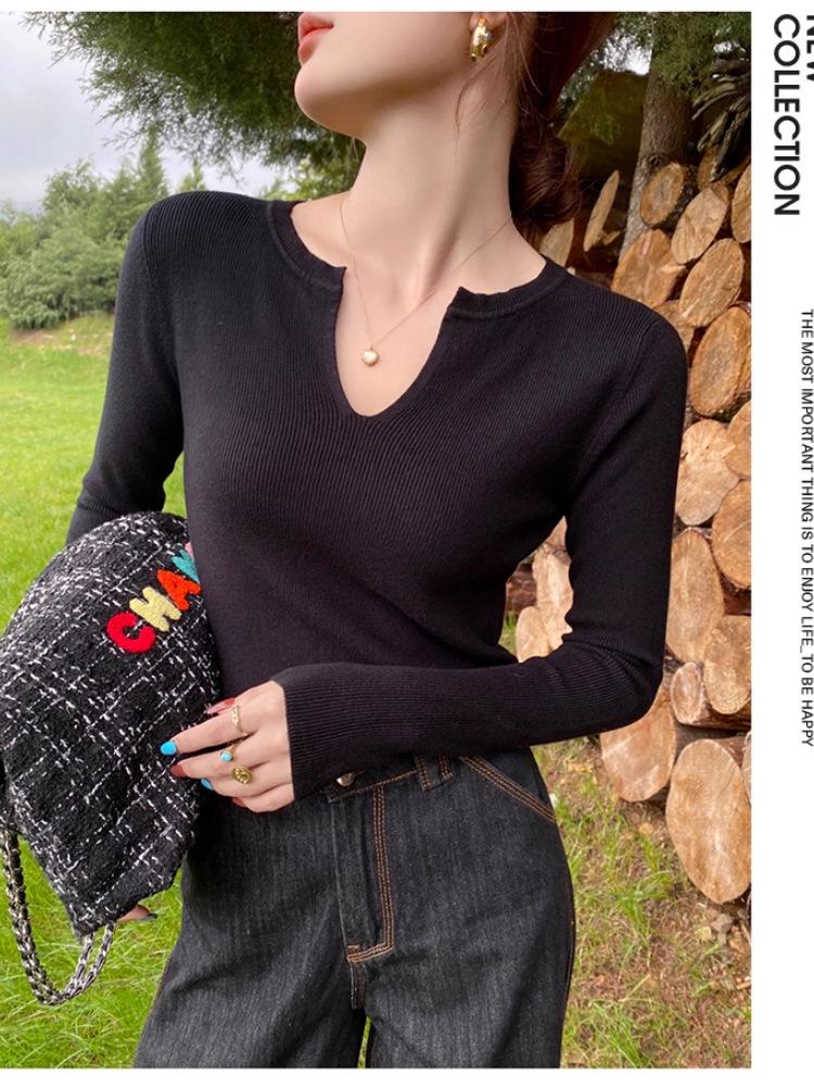 

Autumn 2025 Niche Design Cashmere Sweater - Small Collar, Long Sleeve Knit Base Layer M (45-50 kg)