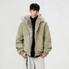 Unisex Winter Hooded Cotton Coat with Sable Collar, Thickened and Velvet-Lined for Warmth and Cold Protection