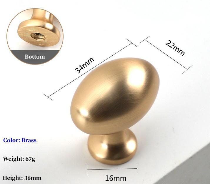 Poignées de Meuble Ovales en Alliage de Zinc à Trou Unique Disponibles en Plusieurs Couleurs Adaptées aux Poignées d'Armoire de Cuisine et aux Boutons de Tiroir