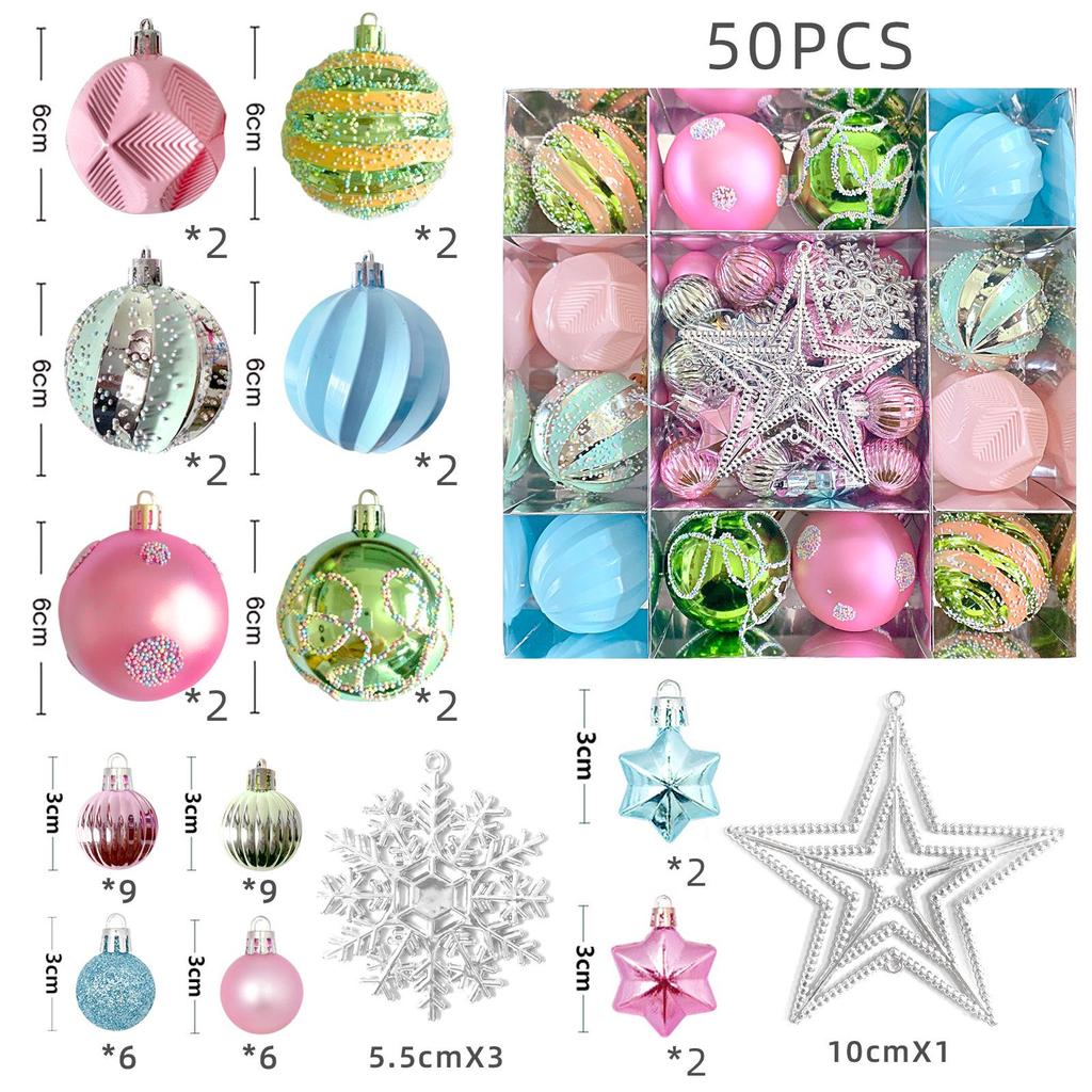 Rainbow Macaron Candy Color Christmas Ornament Set - Gift Box & Party Hanging Decorations