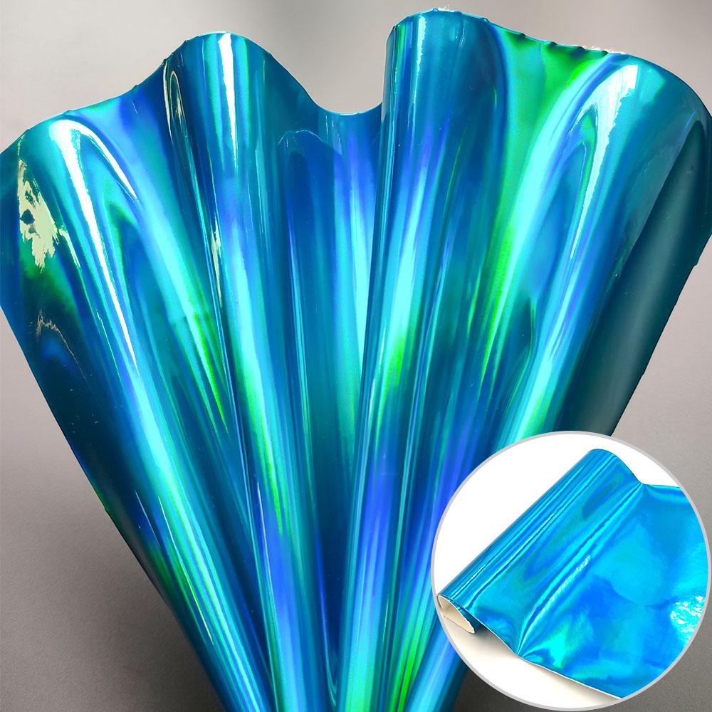 Hologram Iridescent Rainbow Mirrored Faux PU Leather Synthetic Laser Leatherette Fabric Craft Cloth DIY Bows Making Earring