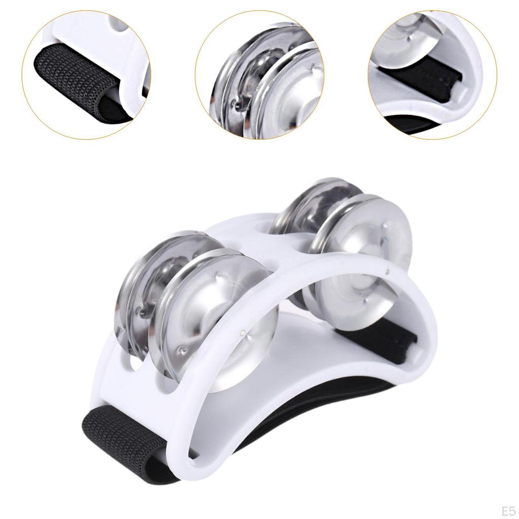 Tamburello a piede 4 campane Concerti Ritmo Percussione Strumento musicale Shaker Ukulele