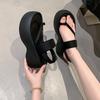 Trend Damen Keilsandalen Rutschfeste Pantoletten Plateau Knöchelriemen Slingback Leichte Damenschuhe Sandalias De Mujer