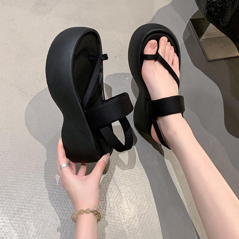 Trend Damen Keilsandalen Rutschfeste Pantoletten Plateau Knöchelriemen Slingback Leichte Damenschuhe Sandalias De Mujer