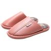 Cloud Waterproof Non-Slip Cotton Slippers - Soft Sole Indoor Warm PU Leather for Couples, Men & Women - Perfect for Autumn & Winter