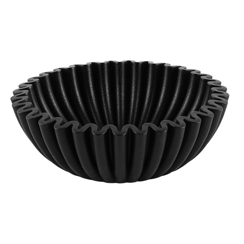 Nordic Style Grooved Ruffled Fruit Bowl Ornament - Creative Art Display for Model Room Decoration