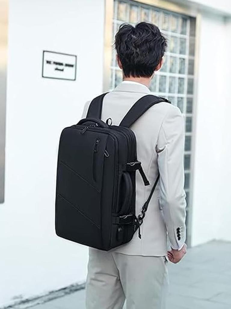 Business Large Expandable PC USB Charging For Business Stylish [SUNOGE] Bag, Backpack, Rucksack, Men's, Capacity, Gusset, 17-inch Backpack,