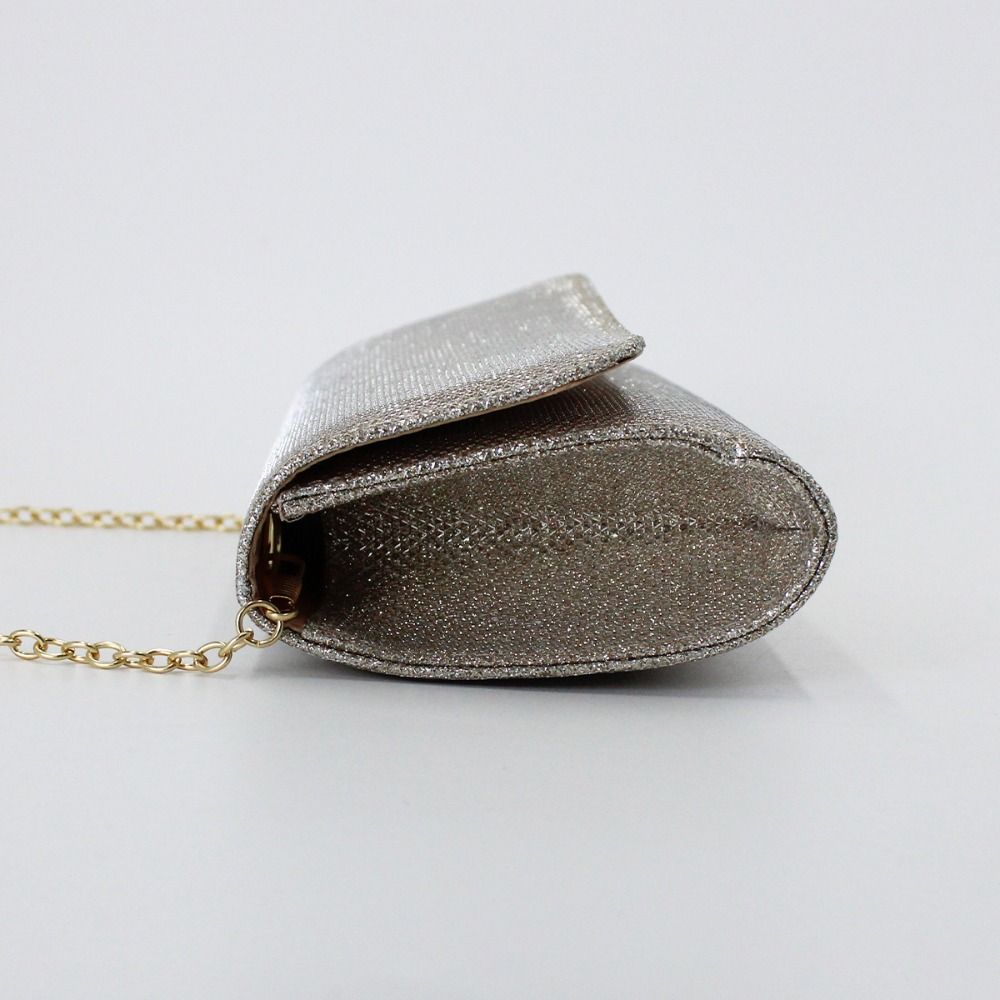 Fashion Champagne Evening Handbag Glitter Chain Dinner Bag Evening Purse Clutch Bag  Bride