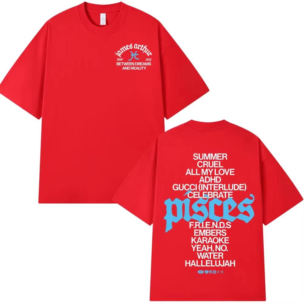 James Arthur The Pisces World Tour Printed TShirt Men Women Fashion Shortsleeved Casual Cotton Springsummer Harajuku Top