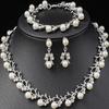4PC Women's Fashion Imitation Zircon Necklace Earrings Bracelet Zircon Set Suitable for Wedding, Party, Festival Gifts-9248